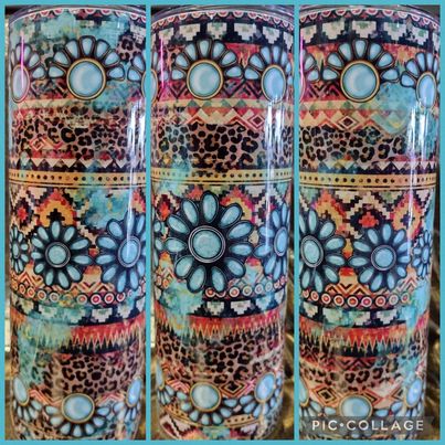 AZTEC TURQ GEM RTS Finished Tumblers/Sublimation Transfers