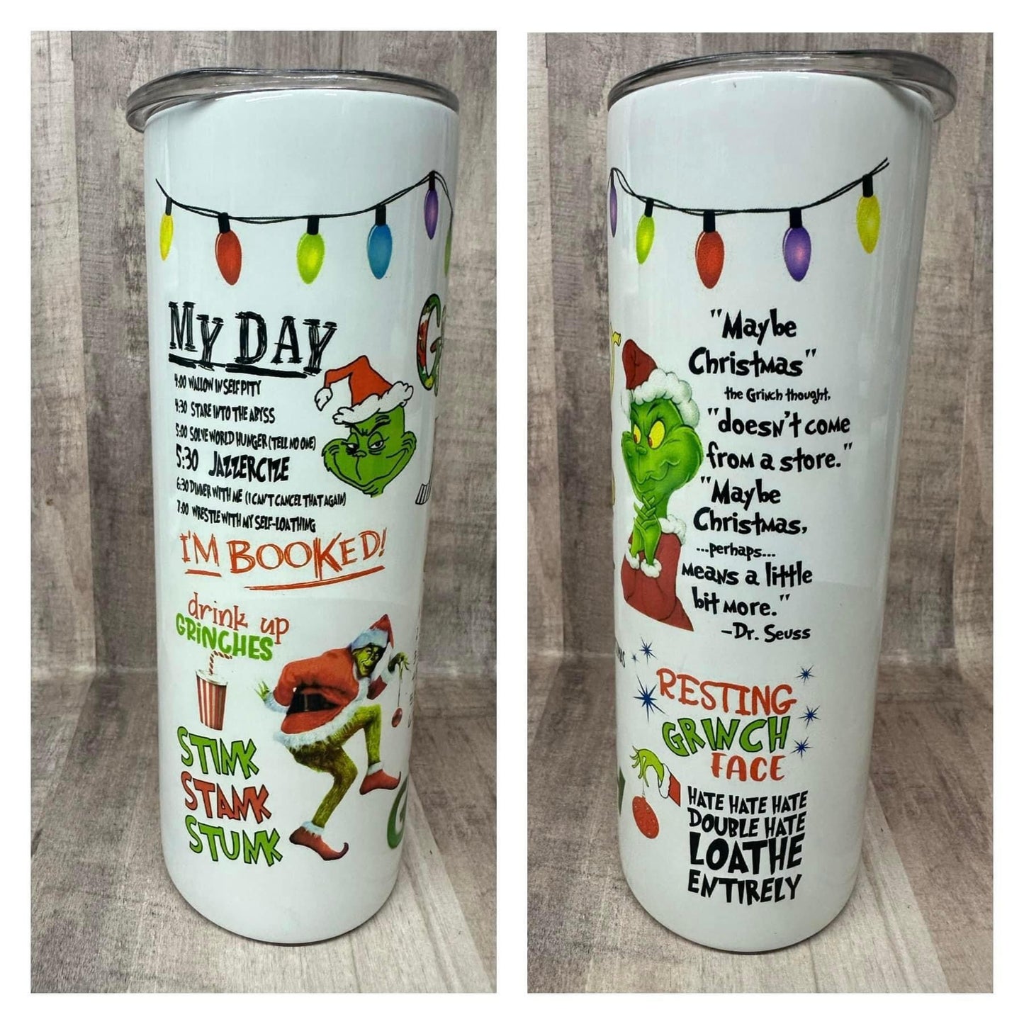 Grinch RTS Finished Tumblers/Sublimation Transfers