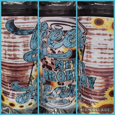 Beer Never Broke RTS Finished Tumblers/Sublimation Transfers