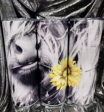 Black White Cow RTS Finished Tumblers/Sublimation Transfers