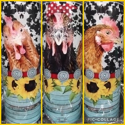 Chickens RTS Finished Tumblers/Sublimation Transfers