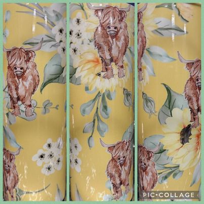 Yellow Highland RTS Finished Tumblers/Sublimation Transfers