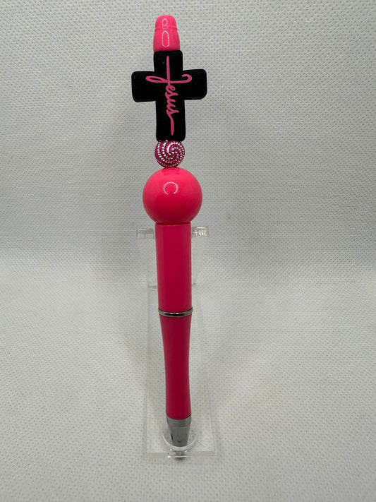 Black Pink Jesus Cross Custom Pens