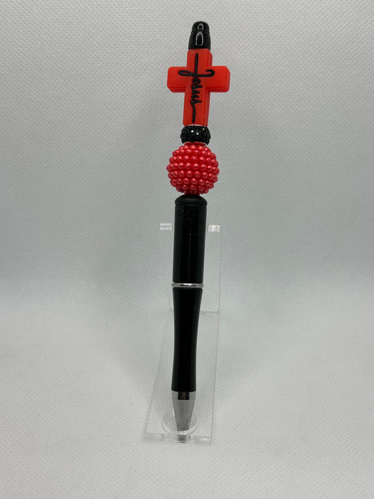 Red Jesus Cross Custom Pens