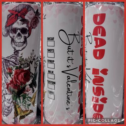 Dead Inside Skull RTS Finished Tumblers/Sublimation Transfers