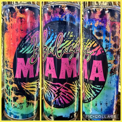 Bad Mama Colorful Cheetah RTS Finished Tumblers/Sublimation Transfers