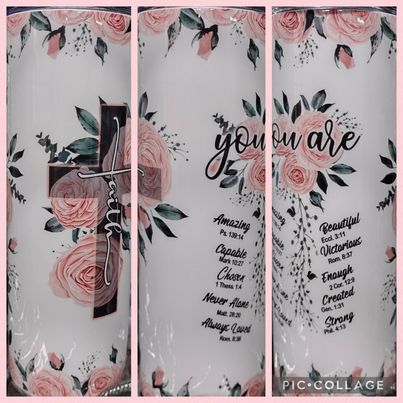 Cross Roses RTS Finished Tumblers/Sublimation Transfers