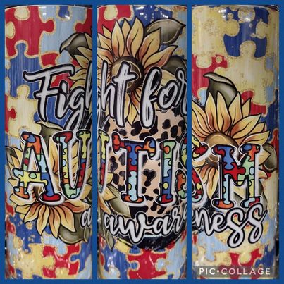 Fight For Autism RTS Finished Tumblers/Sublimation Transfers