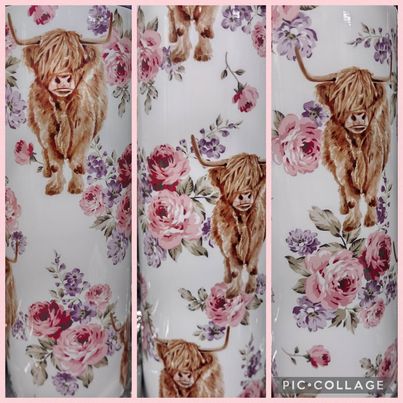 Highland Flowers RTS Finished Tumblers/Sublimation Transfers