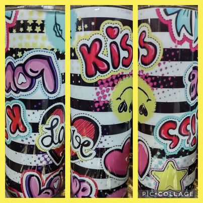 Valentine Stripe RTS Finished Tumblers/Sublimation Transfers