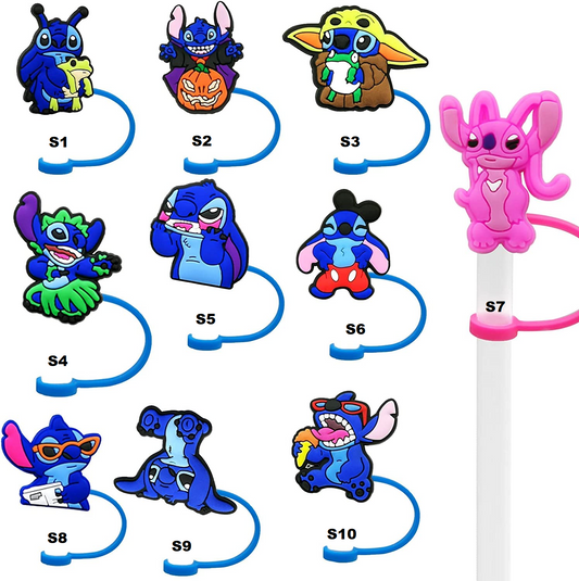 Stitch Silicone Straw Toppers